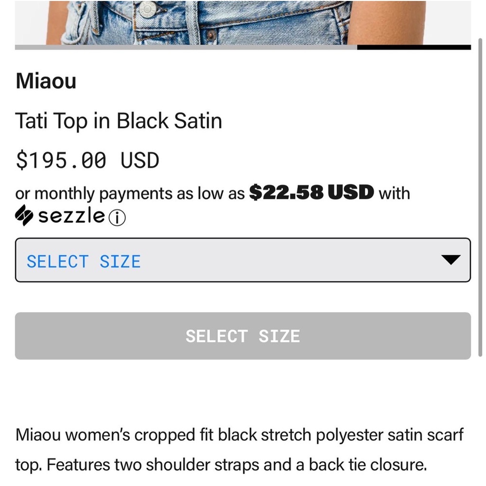 Miaou Tati Top in Black - Picture 2 of 9